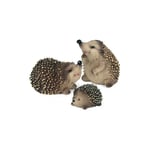 Gift Boutique Mini Hérisson Figurine Fée Jardin Statue Lot de 3 Résine Figurines Pelouse Miniature Micro Paysage Animal Extérieur Patio Cour Petites