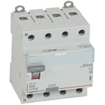 Interrupteur différentiel DX³-ID arrivée haute et départ bas à vis 4 Pôles 400V 40A typeA 300mA 4 modules Legrand 411685