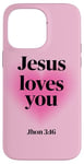 iPhone 14 Pro Max Jesus Love You Christian Religious Pink Aura Heart Cute Case