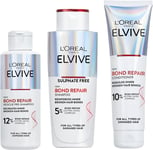 L’Oreal Paris Elvive Bond Repair Full Routine Set for Damaged Hair, Pre-Shampoo