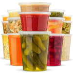 XpressPak Plastic Food Containers with Lids - [15 Pack] - (3 Sizes Combo) - Plastic Soup Containers with Lids Variaty Pack - Airtight Lids - Microwave (Not Lids) & Dishwasher Safe BPA-Free