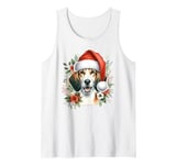 Christmas English Foxhound Dog Watercolor Artwork Tank Top