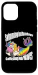 iPhone 12/12 Pro Swimming in Rainbows Galloping on Waves Mystic Hybrid Case