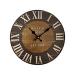 Horloge de Salon Horloge Murale Bois Industrielle 33,8x33,8x4