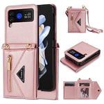 UDBKKDX Étui Portefeuille Coque pour Samsung Galaxy Z Flip 3, en Cuir Mat avec Plate Forme d'observation caméra Protection lentille Antichoc Case Cover