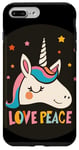 Coque pour iPhone 7 Plus/8 Plus Licorne heureuse avec amour et paix