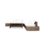 Loungegrupp Comfort Garden Bahamas 4-sits med Divan, Dubbla Avslut och Bord med Hylla Utomhus