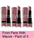 Bourjois Rouge Edition Velvet Lipstick 17 From Paris With Mauve X3 PACK OF 3