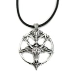 Halsband Get Baphomet Inverterat Pentagram Goat Ockultism Magi Silver