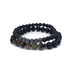 SHOP-STORY - Double Bracelet Ancrage & Equilibre en Agate et Hématite pour Homme et Femme