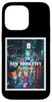 Coque pour iPhone 14 Pro Max Cool New York City Times Square Skyline Illustration Graphic