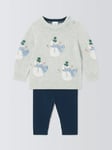 John Lewis Baby Knitted Snowman Jumper and Trousers Set, Multi