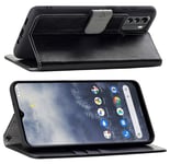 Suncase Flip Case Book Case Leather Booklet IN Black for Nokia G60 5G