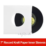 20 Épais de Qualité Supérieure SANS ACIDE Blanc Kraft Papier Intérieur Manches Avec Trou Pour 7 ''Disque Vinyle