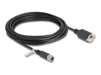 Delock M12-Kabel X-Kodet 8-Pins Kontakt Til Rj45-Kontakt For Installasjon Kat.6A S/Ftp 5 M Svart