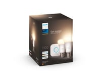 Hue White ambiance kit de démarrage Philips Hue : 2 ampoules connectées IP20 A60 E27 1055lm 75W + bridge