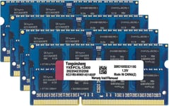 Ram DDR3 /DDR3L 32go (4x8go) 1600MHz PC3L-12800 / PC3-12800 Sodimm CL11 Non-ECC Unbuffered 1.35V / 1.5V 2Rx8 Double Rang 204 Pin Mémoire Ram Barette Kit pour Ordinateur Portable (Bleu)