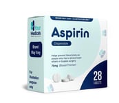 Aspirin Dispersible 75mg (Blood Thinner) 28 Tablets | Helps Prevent Blood Clots