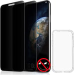 2 Pièces Protecteur D'écran De Confidentialité + Coque En Silicone Pour Iphone Se 2020, Confidentialité En Verre Trempé Anti Espion Anti Rayures Avec Coque De Protection En Tpu Souple, Noir