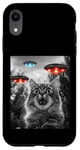 Coque pour iPhone XR Maine Coon Cat Selfie avec Alien OVNI Homme, Femme, Enfant