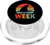 2025 Week Retro Shark Fin Lover Sea Ocean Animal Summer Trip PopSockets PopGrip for MagSafe