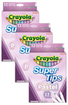 CRAYOLA Pastel SuperTips Washable Markers - Assorted Colours (Pack of 36), Premium Felt Tip Pens That Can Easily Wash Off Skin & Clothing, Ideal for Kids Aged 3+