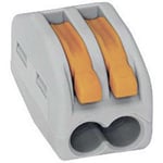 Wago - Borne de raccordement 222-412-1 flexible: 0.08-4 mm² rigide: 0.08-2.5 mm² Nombre de pôles (num): 2 gris, orange 1 pc(s) S55177