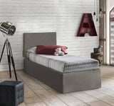 Talamo Italia Talamo Cleofe Simple en Similicuir avec sommier orthopédique et cantonnière 100% fabriqué en Italie, Convient pour lit 1 Place, pour Matelas de 80 x 190 cm, Taupe