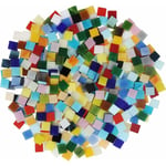 Memkey - Tesselles Mosaique Loisir Creatif (600 Pcs / 400g) - 1 x 1cm - Assortiment de Carreaux de Mosaique Verre pour Décoration d'Intérieur,