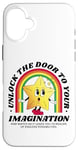 Coque pour iPhone 16 Plus Unlock Imagination Star Rétro Dessin animé Arc-en-ciel Motivation