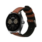 Silicone and Leather Strap for Huawei Watch GT4 46mm Watch Buds 