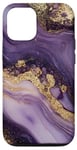 iPhone 13 Aesthetic Purple Abstract Elegant Stone Design Case