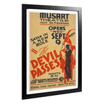 Big Box Art Framed Print of Vintage WPA Poster The Devil Passes (1) Design | Wall Art Picture | Home Decor for Kitchen, Living Room, Bedroom, Hallway, Black, A2 / 24.5x18 Inch / 62x45cm