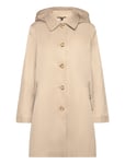 Lauren Ralph Lauren Hooded Cotton-Blend Balmacaan Coat Beige