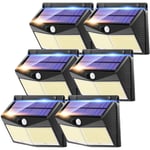 One Fire Solar Lights Outdoor Garden Lights【6 PCS/248 LED】 Outdoor Wall Lights, 3 Modes Solar Security Lights Outdoor Motion Sensor, 2200mAh Outdoor Lights,IP65 Garden Lights Solar Powered Waterproof