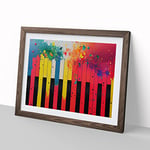 Piano Key Splash Vol.2 Abstract H1022 Framed Print for Living Room Bedroom Home Office Décor, Wall Art Picture Ready to Hang, Walnut A2 Frame (64 x 46 cm)