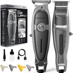 Cordless Hair Clippers & Beard Trimmer Kit w/ 3 Combs, Mens Grooming - Black