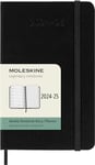 Moleskine Weekly Planner 2024-2025, Weekly Planner 18 Months 2025, With Space For Notes, With Hard Cover And Elastic Closure, Pocket Size 9 x 13 cm, Color Black