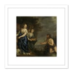 Von Sandrart Odysseus Nausicaa 8X8 Inch Square Wooden Framed Wall Art Print Picture with Mount