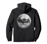 Retro NASA Worm Logo Full Moon Space Graphic Apollo Artemis Pullover Hoodie