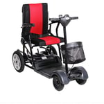 FTFTO Home Accessories Elderly Wheelchair Lightweight Folding Electric Antitilt Wheel Backrest Adjustable 23Km 24V Leadacid Battery with Storage Bag Scooter