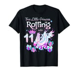 11 Year Old Rolling Into 11th Birthday Roller Skate Theme T-Shirt