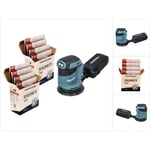 Makita DBO180Z Ponceuse excentrique sans fil 125mm 18V + 2x Set d'abrasifs en filet Toolbrothers spider idéal pour les bricoleurs, ponçage - sans