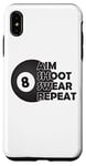 Coque pour iPhone XS Max Pool Aim Shoot Swear Repeat – Funny Pool Black 8 Ball