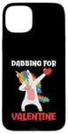 Coque pour iPhone 15 Plus Dabbing Unicorn Saint-Valentin Love