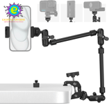 22" Magic Arm W Clamp, Flexible Desk Camera Mount & Clamp, Articulating Frictio