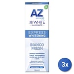 3x Az Dentifrice 3D Blanc 50 Ml. Blanc Frais Fabriqué en Italie