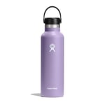 Hydro Flask - Water Bottle 621 ml (21 oz) - Vacuum Insulated Stainless Steel Water Bottle with Straw Cap - BPA-Free - Standard Mouth - Moonshadow, Fossil