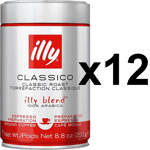 illy Espresso plåtburk malet kaffe 250g x12