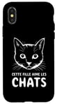 Coque pour iPhone X/XS cool Cette Fille Aime Les Chats enfants